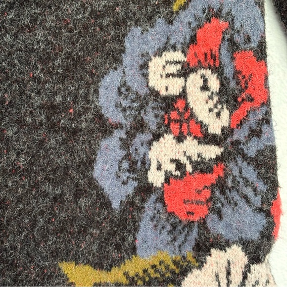 Vertigo Dark Gray Floral Cardigan Sweater Coat Oversized Size Small - Picture 5 of 15